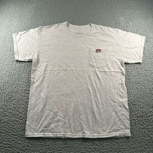 Ben Davis Shirt Mens L Gray Pocket Logo Workwear Short Sleeve Tee Pocket Patch